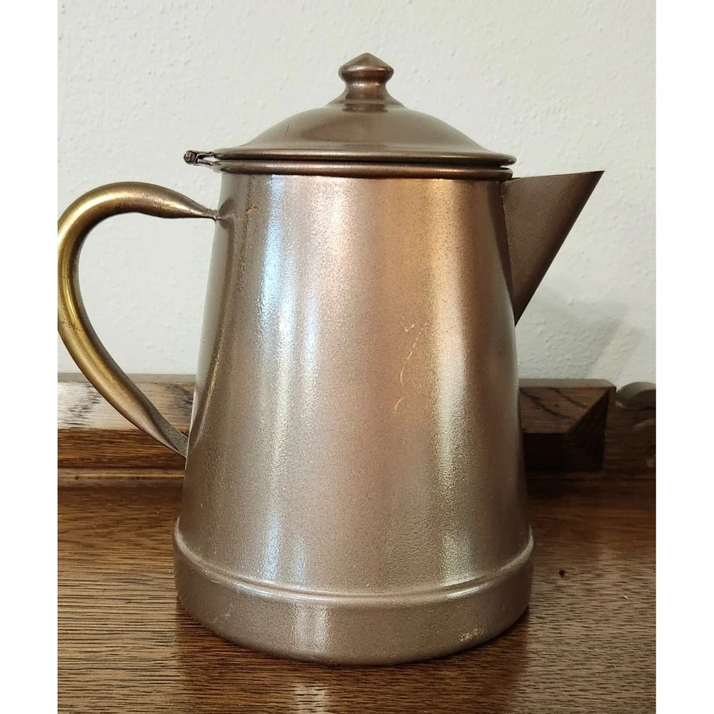Vintage Tagus Copper Teapot Kettle R97 Hinged Lid Portugal Copperware Handle
